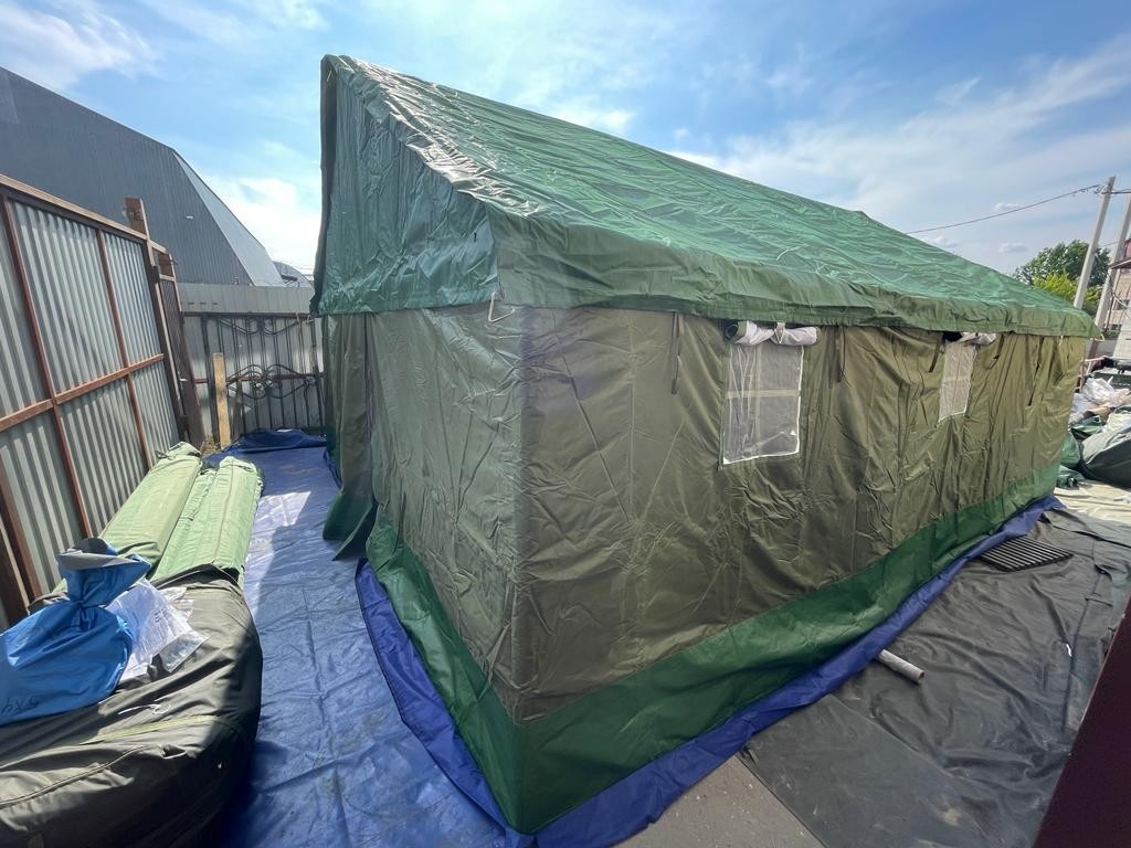 Палатка Каркасная утепленная зеленого цвета 5х6