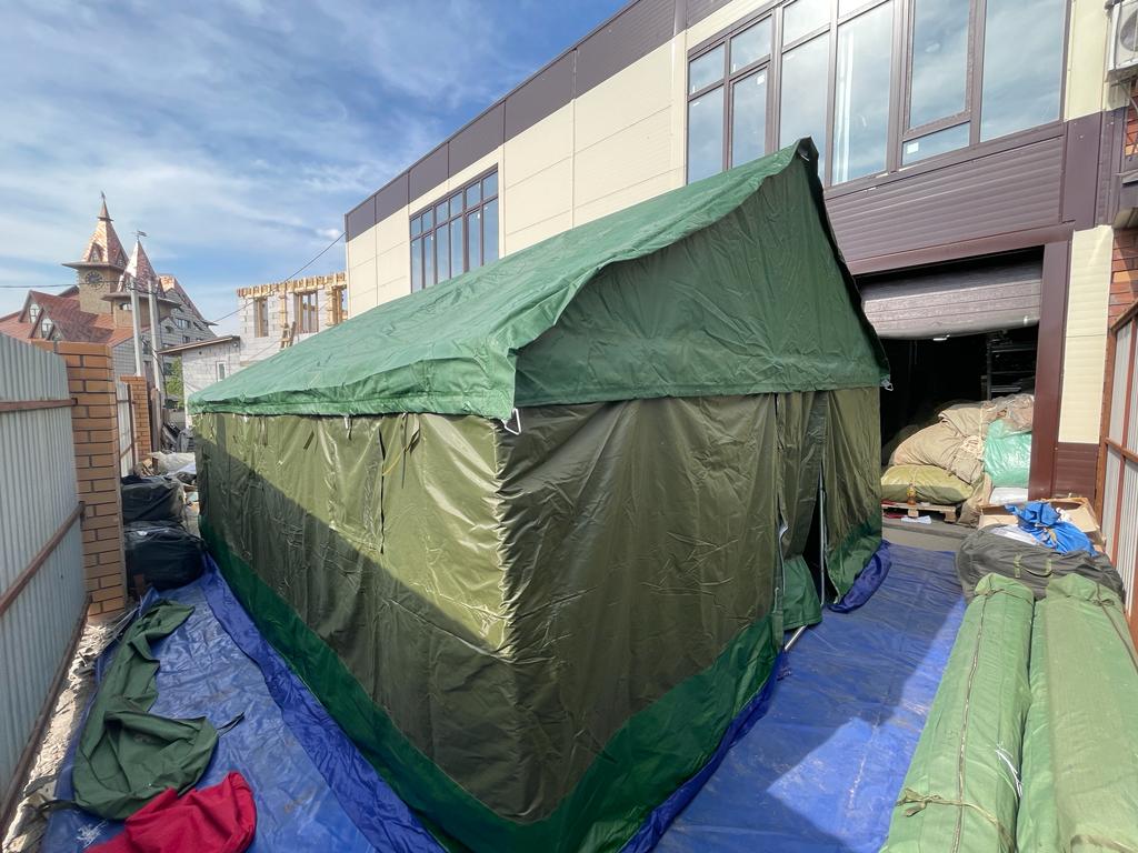 Палатка Каркасная утепленная зеленого цвета 5х6